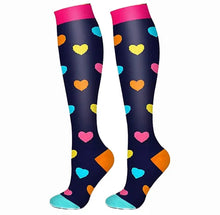 Load image into Gallery viewer, Colourful Love Heart High Crazy Socks - Crazy Sock Thursdays
