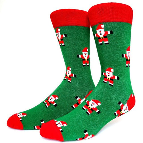 Cute Little Santa Crazy Christmas Socks - Crazy Sock Thursdays