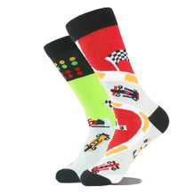 Load image into Gallery viewer, Race Car Odd Paired Socks - Crazy Sock Thursdays
